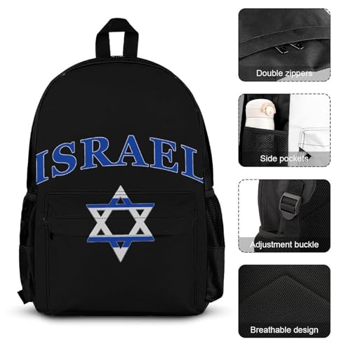 Israel Flag Israelites Israeli Backpack 3 Set with Lunch Bag Insulated Shoulder Meal Tote Bags Pencil Case Box Casual Daypack3