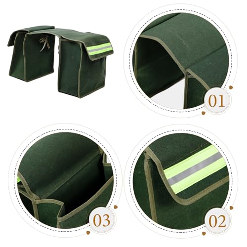Alforja lateral para motocicleta Kichvoe en lona color verde oliva 59x35x35 cm Bolso colgante para maletas de moto miniatura 6