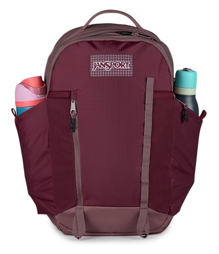 Image of JanSport 28L All Around Pack - 15 inch Laptop Sleeve, Cherry Lacquer | Versatile Rucksack w /Hydration Sleeve, Reflective Accents & Safety Whistle