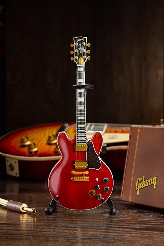 AXE HEAVEN BB KING ES-355 Lucille Cherry Miniature Guitar Model, 10-Inch, Cherry Red
