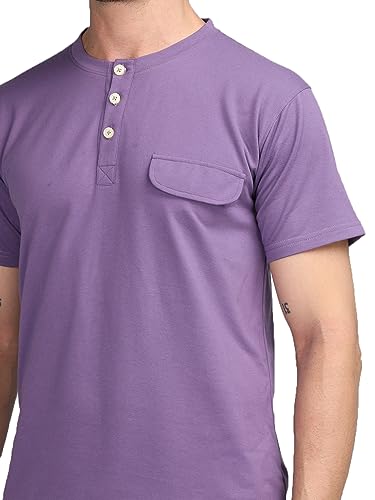 Image of CHKOKKO Men Casual Summer Track suit Co-ord Sets Purple 4XL