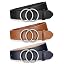 3-pack:black+brown+navy(silver Buckle)