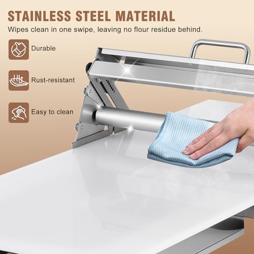 Folding Dough Sheeter 12in Manual Dough Roller Machine Dough Sheeter Machine For Home Thickness Adjustable for Pizza, Croissants, Puff Pastry by YUCHENGTECH - Image 4