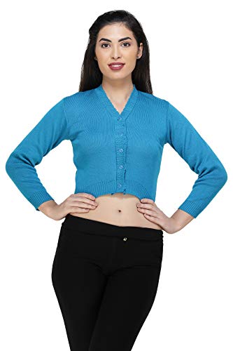 Image of Women Winter Wear V-Neck Full Sleeves Regular Fit Woollen Blouse