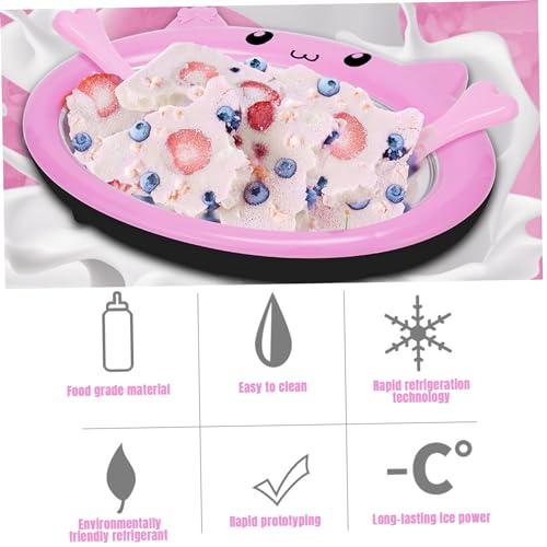 Eisrollenhersteller gerollte Eismaschine Rolled Ice Cream Machine Hausgemachte Eisrollenhersteller gefrorener Joghurthersteller Sofortkalter Teller zum Herstellen von Soft Serve Slushies Sorbet & Gel – Bild 8