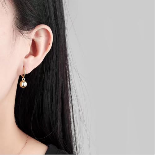 Sterling Silver Drop Ball Earrings for Women 18k Gold Small Round Balls hoop Earring Leverback Dangle Drop Earrings Fashion Hypoallergenic Jewelry2