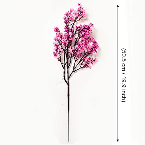 TIED RIBBONS Pack of 5 Artificial Baby Breath Gypsophila Flowers Bunches for Vase Pot Home Decoration (Pink) for Home Decor Living Room Side Table Centerpiece (Vase not Included) Silk