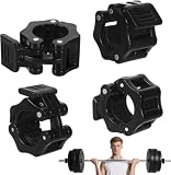 GooDengFull 4 morsetti per bilanciere da 28 mm, chiusura rapida per sollevamento pesi (nero)