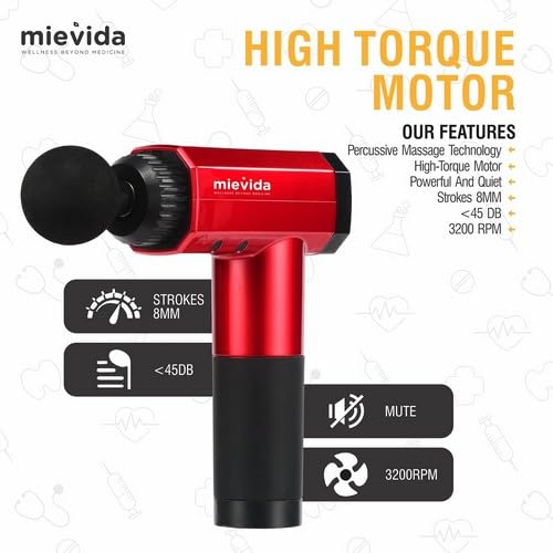 Mievida Fit General Ex Portable Electric Body Massage Gun | Deep tissue tissue massage machine for relief from whole body pain and stress. 6 wireless, reconstructed, cool hand with special heads Mievida Fit General Ex Portable Electric Body Massage Gun | Deep tissue tissue massage machine for relief from whole body pain and stress. 6 wireless, reconstructed, cool hand with special heads