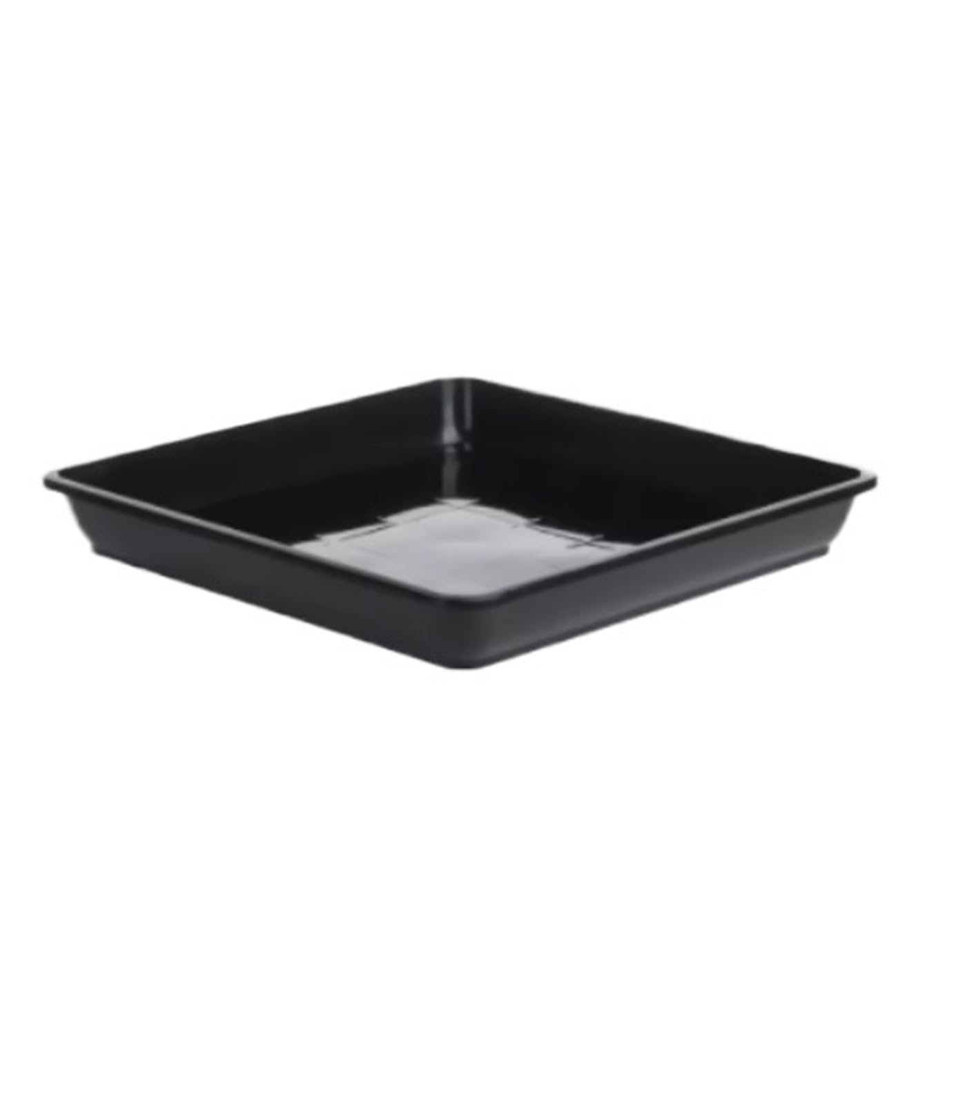 YILWPV 10Pcs Plant Saucer Drip Trays Plastic Tray Saucers Indoor Outdoor Flower Pot Square(Black,12x12cm)