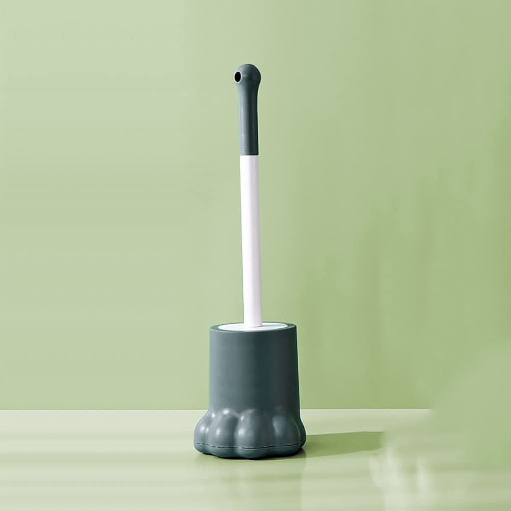 Tyuhduyur Blue Compact Freestanding Plastic Toilet Bowl Brush And Holder For Bathroom Storage, Bear Claw Toilet Brush With Round Lid And Non-Slip Handle, Space Saving For Storage,Easy To Hide, Drip-Proof, (