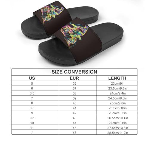 Scribble Art Motocross Riders PVC Slippers Sandals for Women Men Open Toe Soft Cushioned Non-Slip Sandal for Indoor Outdoor2