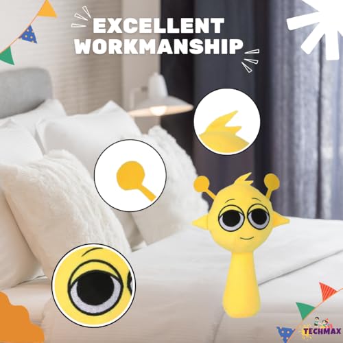Image of Customized Text Yellow Sprunki Plush Toys
