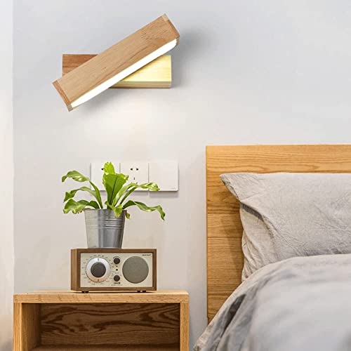 Aplique LED giratorio de madera WQHPLMD para evitar fatiga visual en cama 6