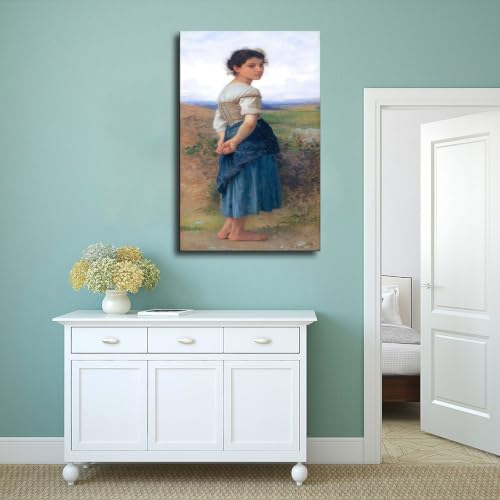 Poster Jeune Bergère de Bouguereau cadre à suspendre art classique - 4