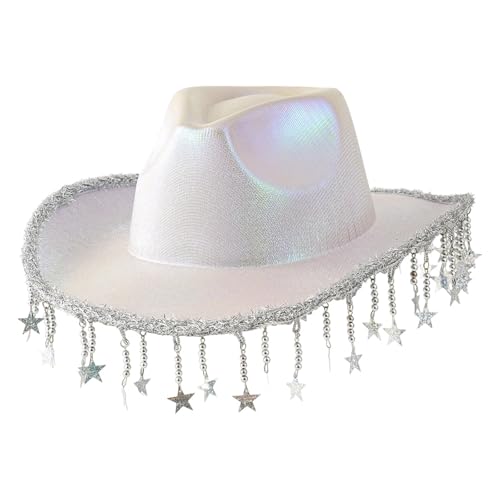 Chapeau de cowboy à paillettes haut de gamme avec strass scintillants femme