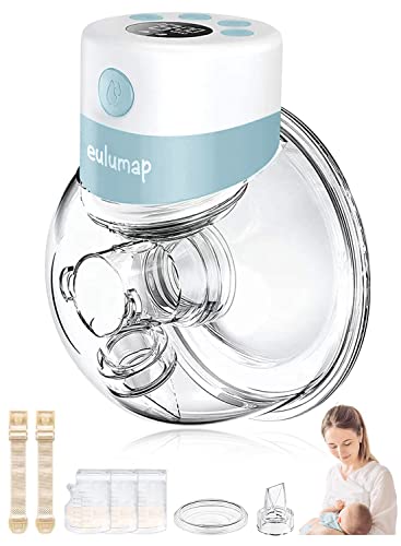 Image of Breast Pump - Wearable Electric Breast Pump, Hands Free Breast Pump,Rechargeable Portable Low Noise Breast Pump with 2 Modes & 9 Levels,LCD Display Memory Function, 24mm Flange