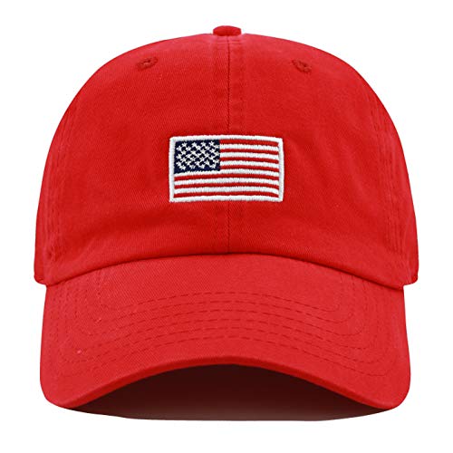 Image of USA Flag & Embroidery Premium 100% Cotton Low Profile Adjustable Baseball Dad Cap