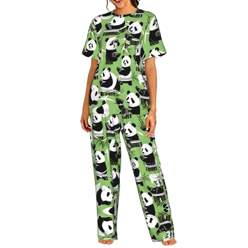 Pyjama court en bambou femme panda du S au 3XL pour nuit douce