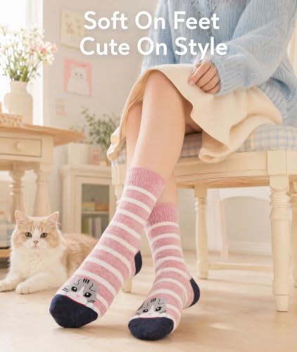 Image of Cute Animal Design Women's Socks Casual Cotton Crew Novelty Socks