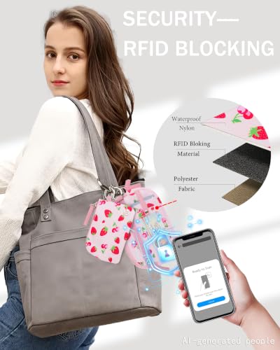 Image of Wallet Wristlet for Women, RFID Wallet Keychain with Dual Pocket | Nylon Wristlet Wallet with Coin Purse, ID Window, Card Holder and Small Wallet Design