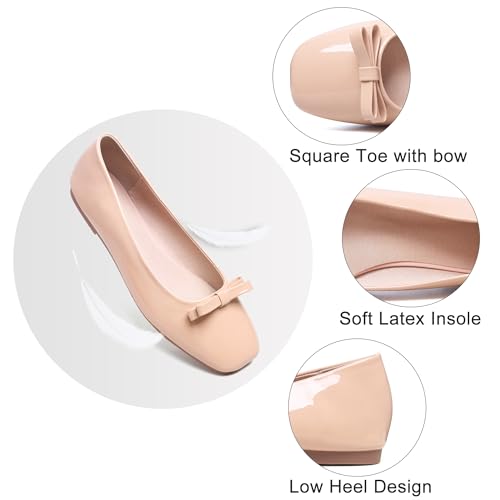 Image of Dear Time Women's Casual Foldable Ballet Flats Square Toe Ballerina Flats Shoes Comfortable