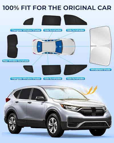 Image of for Honda CRV 2023-2025 Car Window Shades, 8pcs Privacy Sun Shade Set for Front Windshield Side and Rear Windows, Full Window Covers Keeps Vehicle Cool for Camping Napping