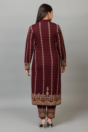 Image of ColorChakra Woolen Kurta Palazzo Set for Womens Winter wear Wool Kurti Sizes M to 4XL