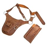 Conception durable : cette ceinture à outils de jardinage est dotée d'un cuir de haute qualité qui garantit sa robustesse, offrant des performances fiables aux jardiniers engagés dans des activités telles que creuser ou pailler.