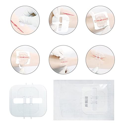 Zinnor 4Pcs Wound Closure Zipper Stitch, Efficient Emergency Zipper Stitch Adhesive Bandages Wound Closure Zipper For First Aid And Wound Care 2.4*2.8 Inch (Pack Of 4) #TOP7