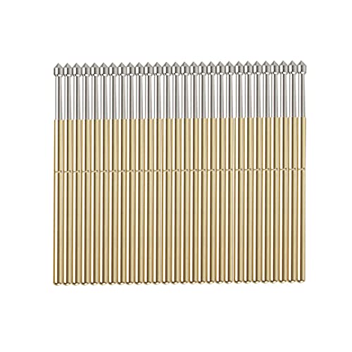 Image of 100PCS P100-E2 Spring Test Pins, 3A Spring Test Probe Pin Set, Brass 1.5mm Round Spring Test Probes, Conical Head Spring Probe Pin Replacement PCB Testing Tools
