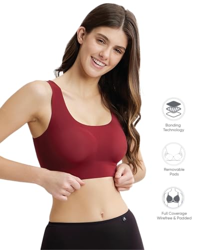 Image of Jockey 1839 Lounge Bra | Wirefree | Padded | Full Coverage | 360 Degree Stretch and Removable Pads | Microfiber Nylon Fabric