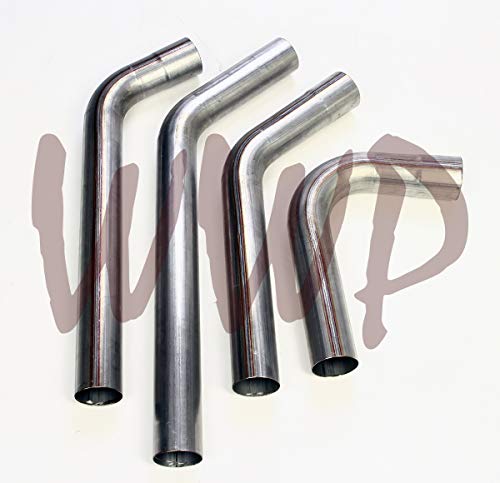 Dual 3.00\" SS Stainless Steel SS409 Prebent Mandrel Bent Universal Exhaust Tailpipes For Trucks, Vans, SUV. Requires Trimming/Fabrication/Welding - Thumbnail 2