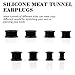 LEEQ 16 Stück Silikon Edelstahl Fleisch Tunnels Ohrdehner Plug Körper Piercing Expander, Schwarz