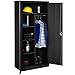 tectake® Armario Archivador Metálico de Oficina, 6 Cajones y Barra, Puertas Bloqueables, Acero Calidad, Mueble Oficina, Candado Seguridad, Armario Almacenaje, Estanterías Metálicas - 180x80x40cm Negro