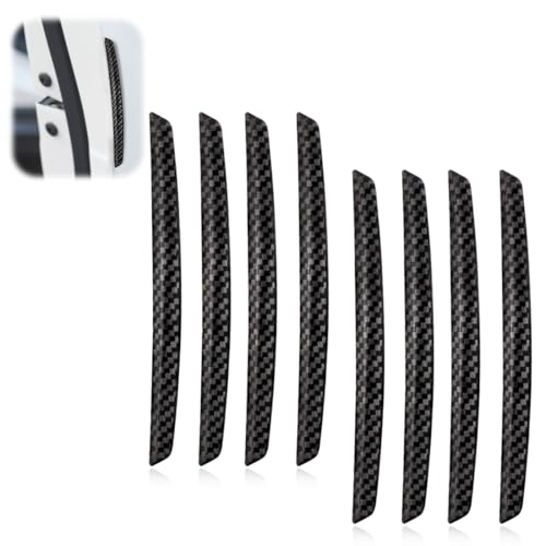 FENQURO 8 Pcs Protector Puerta Coche, Protectores De Puerta Anticolisión, Tiras de Fibra de Carbono Película Protectora, Evitar Arañazos, para Envolver el Borde de la Puerta del Coche Etiqueta