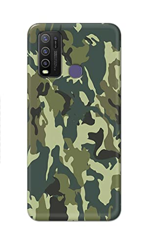 Image of Printed Hard Back Cover Case for Vivo Y50 Back Cover (Green Army Camouflage) -1803