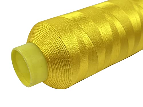 Wennuo Yellow Embroidery Machine Thread Polyester Large Thread Spool Kit 5500 Yard (5000M) For Sewing And Embroidery Machine,108D/2 (Yellow) #TOP2