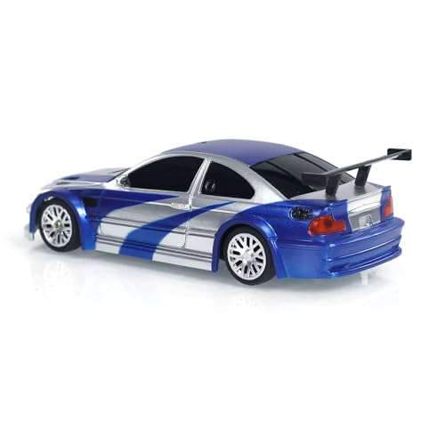 Image of 1 /43 Scale RC Drift Race Vehicle Upgraded Gyro Version 4WD Ready to Go Small Toy Car Mini Car High Speed Model for Hobby Collection Gift Boys Ages 14+(Blue and Silver)