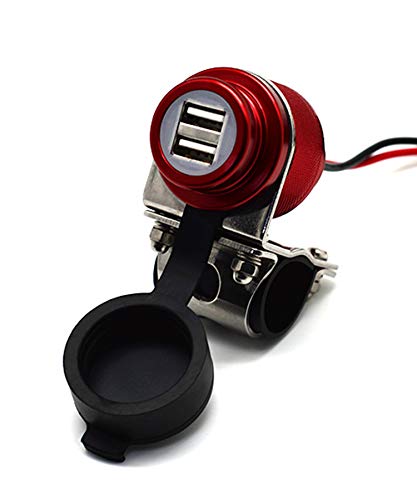 Cliff-Top® Aluminio 4.6 amperios de corriente USB Cargador universal - Kit de fuente de alimentación USB para GPS, navegación por satélite, y Smartphone, etc. (marrón)