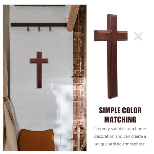 Cruz cristiana de madera Beavorty ideal para obsequio religioso familiar 3