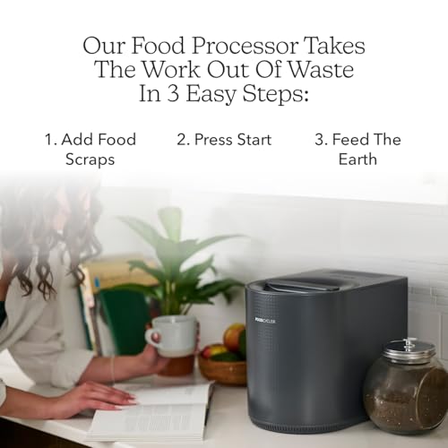 Image of Food Cycler Eco 3 Compact Kitchen Food Recycler | Indoor Composter Bin Alternative | Electric Countertop Food Waste Disposer with Odorless 3.5L Indoor Food Waste Bin for Easy Waste Management | Grey