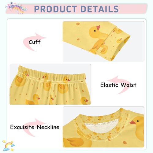 senya Yellow Duck Cute P Pajamas Set Long Sleeve Soft Cotton Sleepwear 2 Piece4