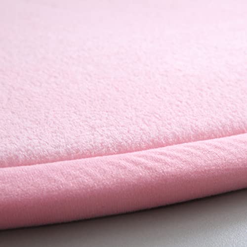 Loartee Thick Kids Round Rug - Coral Velvet Area Rugs, Memory Foam Circular Carpet For Nursery Playroom Home Decor Dormitory, Diameter 47 Inch, Pink #TOP3