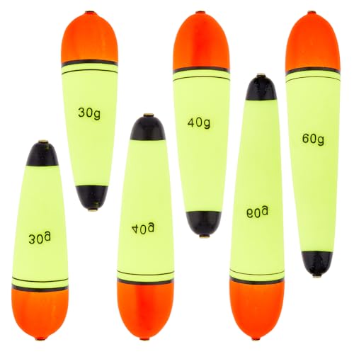 HOBBIESAY 6pcs 3 Styles EVA Fishing Foam Float Slip Bobbers Floats Fishing Accessories Floatage for Saltwater Freshwater Panfish Trout Bass Tackle Kit