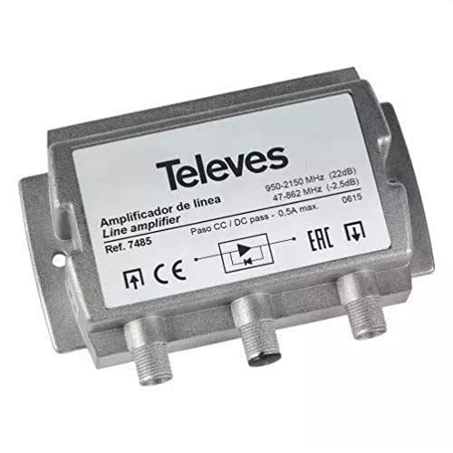 Televés 7485 - Amplificador fi 20db vs95 con paso terrestre