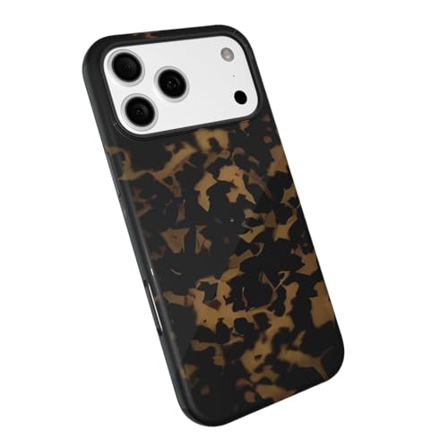 LoeoeL for iPhone 17 Pro Max/ 18 Pro Max Case Tortoise Shell, Retro Amber Print Phone Case for Women Girls, Girly Cute Thin Slim Hard Turtle Shell Plastic Phone Cover, Luxury Trendy Animal Design