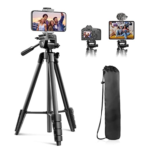 Sensyne 64" Camera Tripod Stand, Versatile Phone & iPad Tripod with Wireless Remote and 2-in-1 Phone Holder for Selfie/Video Recording/Photo/Live Stream/Vlog