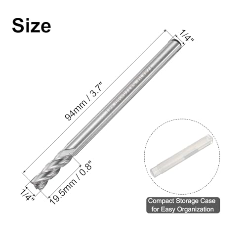 Image of uxcell 4pcs HSS-AL 1 /4 inch Cutting Dia 1 /4 inch Shank 4 Flutes End Mill Milling Cutter Router Bits Upcut Spiral Milling Cutter Tool for Wood PVC MDF Engraving