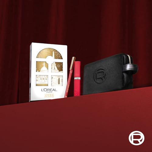 L'oréAl Paris Pochette Regalo Make Up Con Rossetto Infaillible Matte Resistance E Matita Labbra Color Riche, Per Un Look Festivo, Con Elegante Pochette Nera, 420 True Romance, 300 Le Rouge Paris - 2